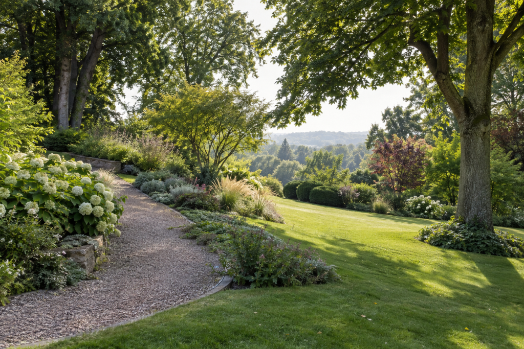 Illustration photoréaliste de jardin paysager — Mont-Saint-Aignan