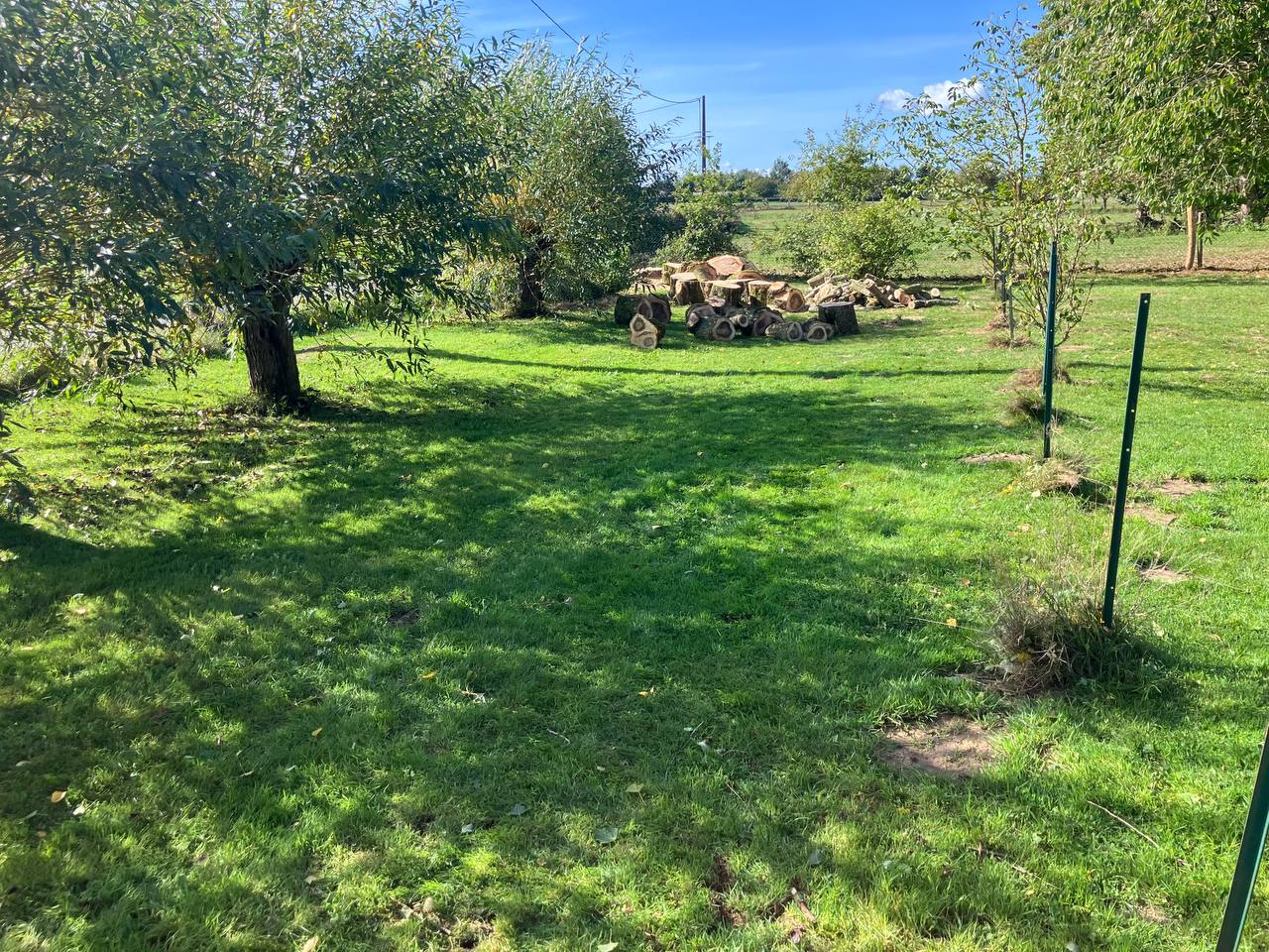 Jardin dégagé après l’abattage par démontage à Préaux
